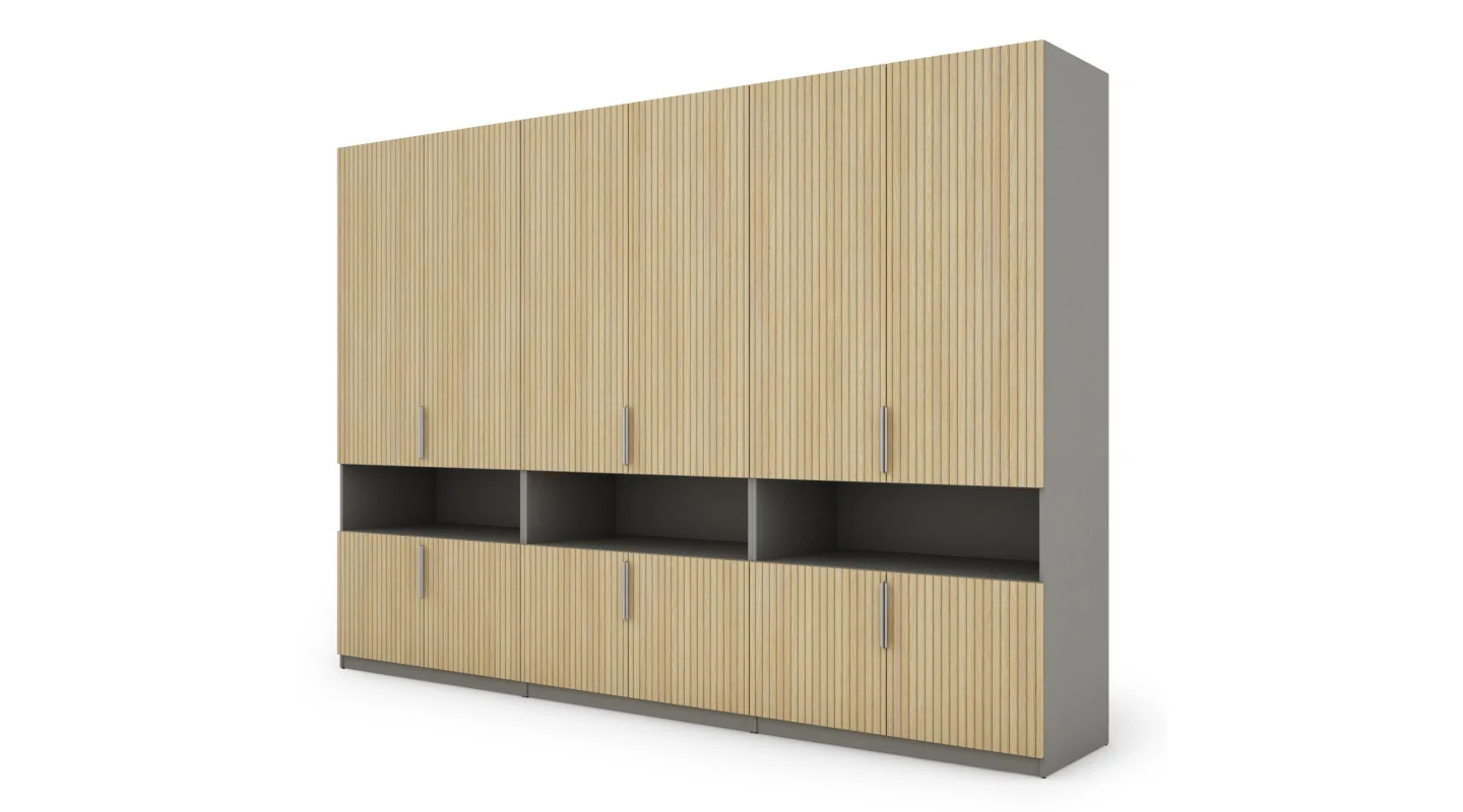 Szafa 330x230 cm szary platynowy dąb gaja lamele – Expono | eMeblast