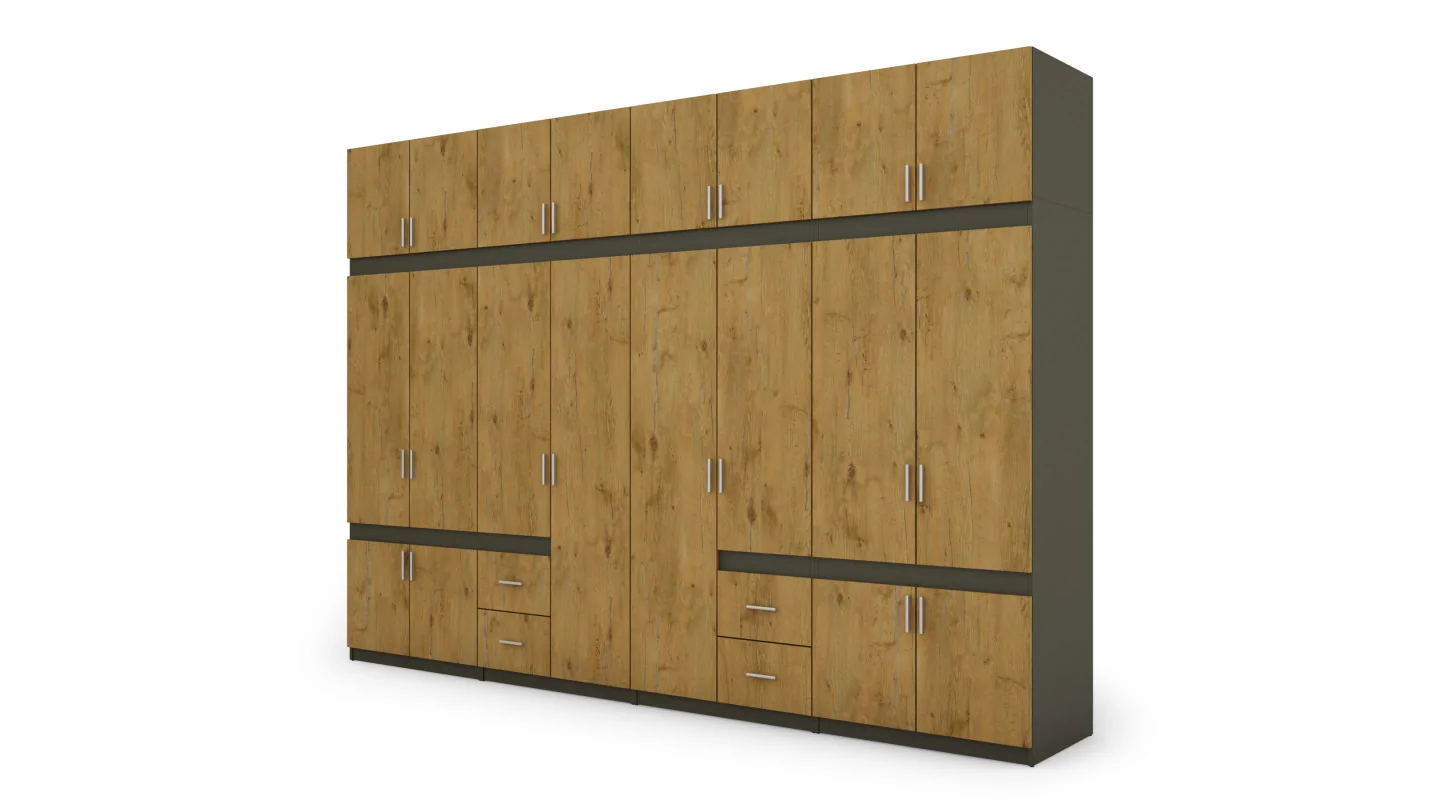 Szafa 340x240 cm grafit dąb lancelot – Maxora | eMeblast