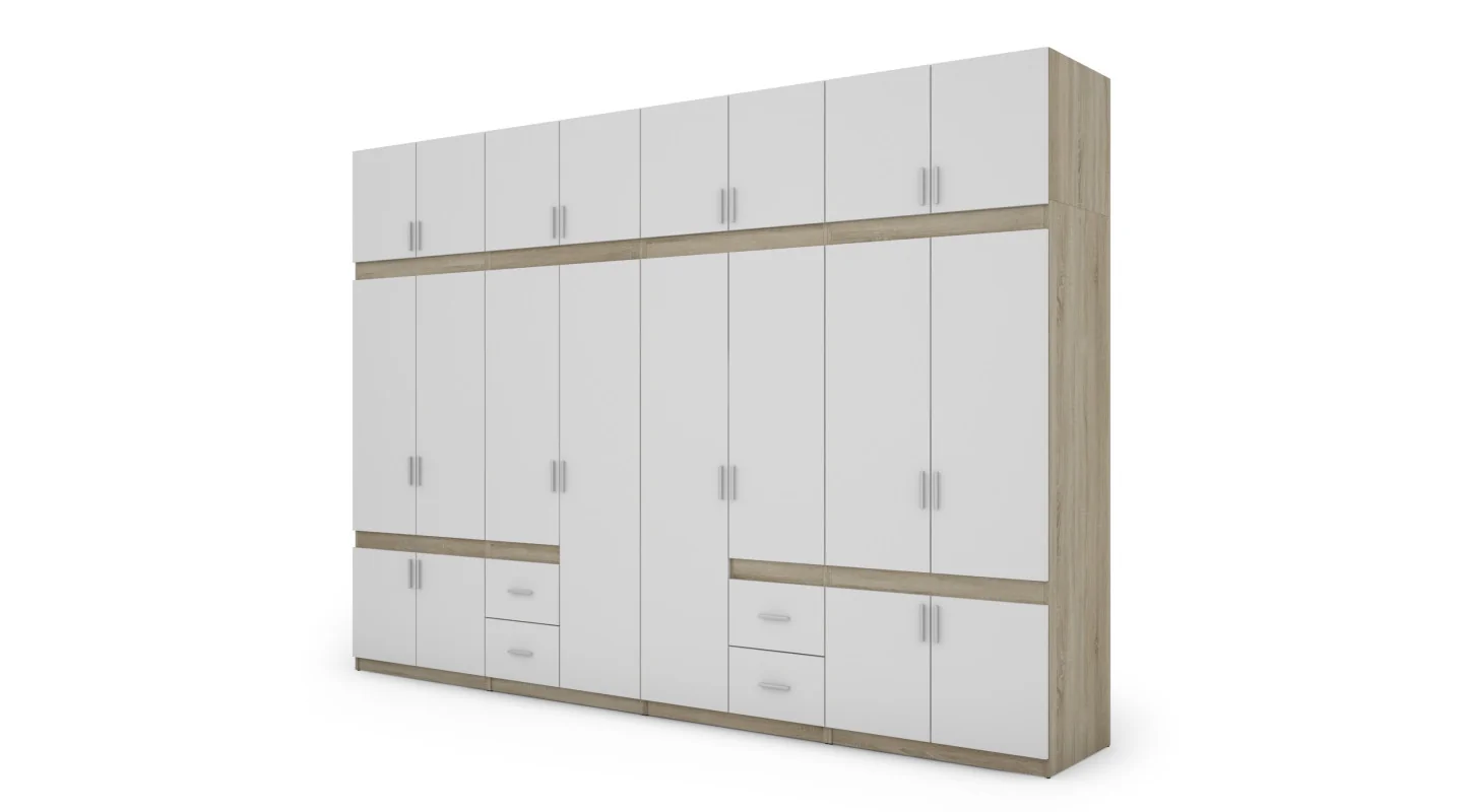 Szafa 340x240 cm sonoma jasna biel – Maxora | eMeblast