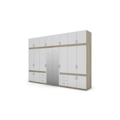 Szafa 340x240 cm sonoma jasna biel lustro – Maxora | eMeblast