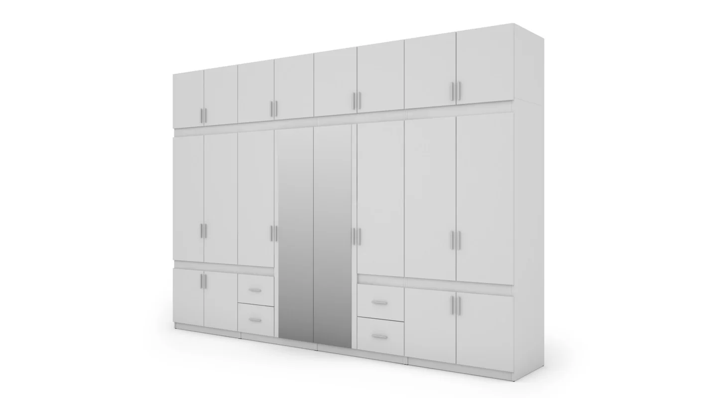 Szafa 340x240 cm biała lustro – Maxora | eMeblast