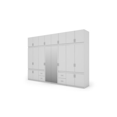 Szafa 340x240 cm z lustrem biała – Maxora