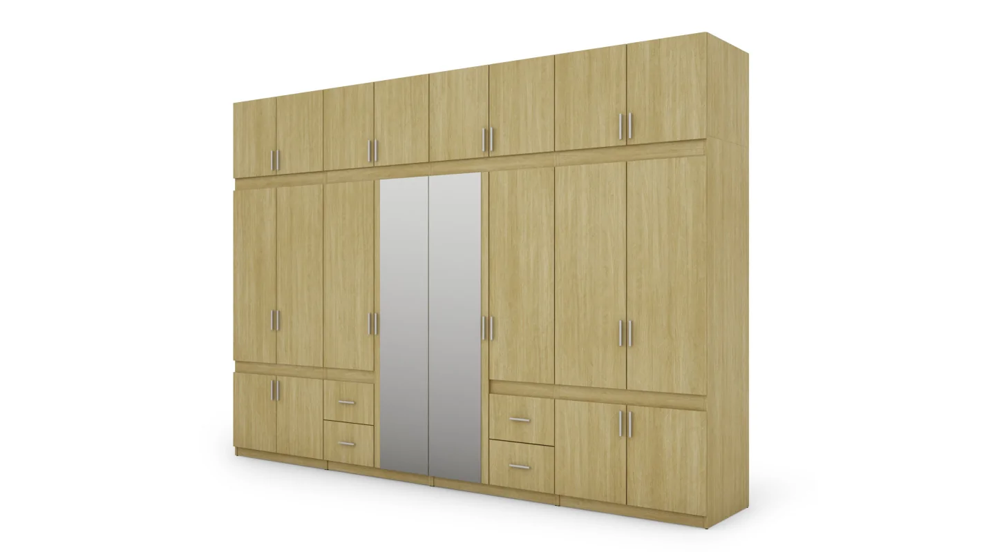Szafa 340x240 cm jodełka scandi lustro – Maxora | eMeblast