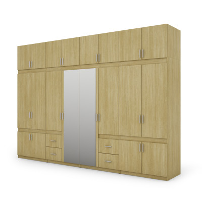 Szafa 340x240 cm z lustrem jodełka scandi – Maxora