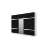 Szafa 340x240 cm z lustrem biel czarny – Maxora