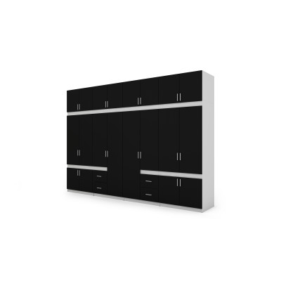 Szafa 340x240 cm biało-czarna – Maxora