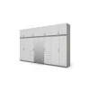Szafa 380x240 cm z lustrem szary platynowy biel – Melvio