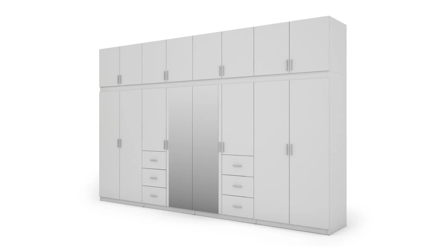 Szafa 380x240 cm biel lustro – Melvio | eMeblast