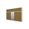 Szafa 380x240 cm z lustrem biel dąb karmel – Melvio