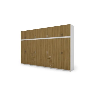 Szafa 380x240 cm biel dąb karmel – Melvio | eMeblast