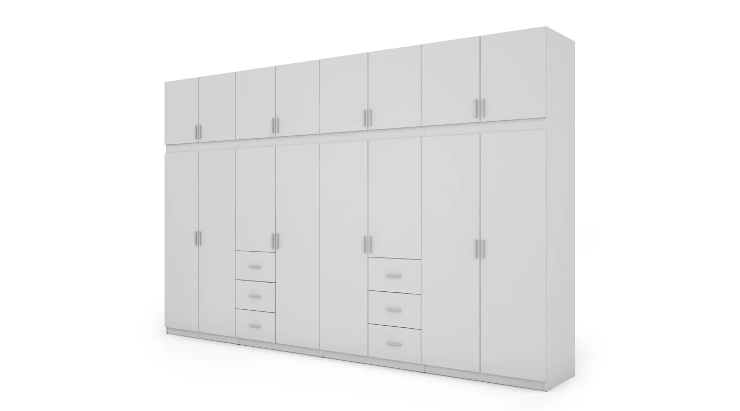 Szafa 380x240 cm biel – Melvio | eMeblast