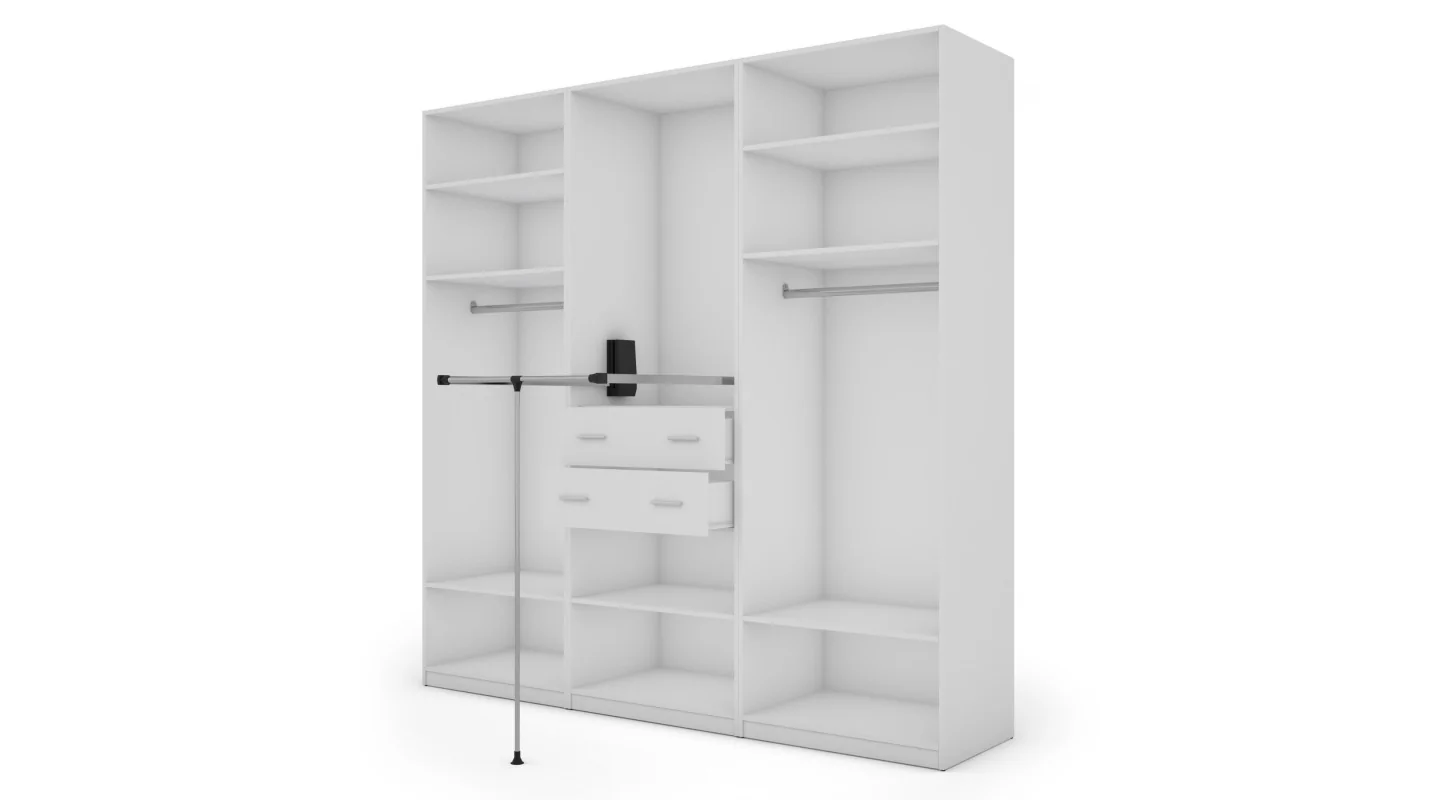 Szafa 240x240 cm biała lustro – Vantor | eMeblast