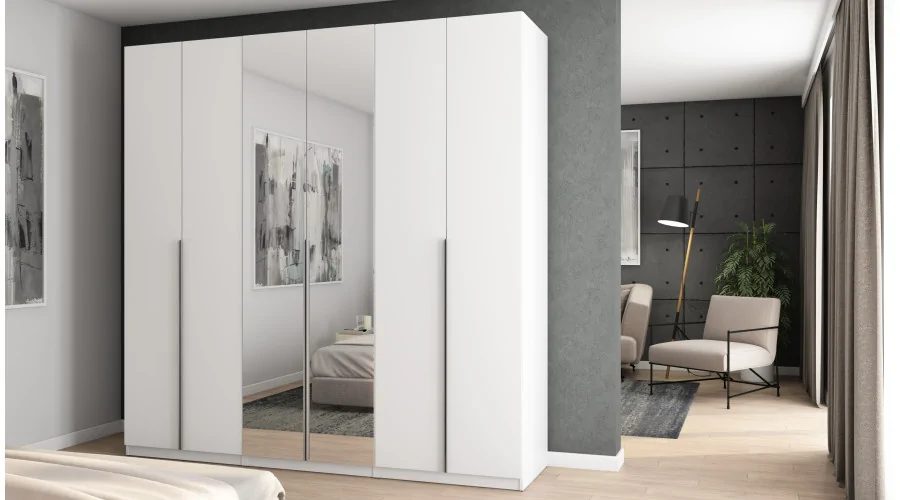 Szafa 240x240 cm biała lustro – Vantor | eMeblast