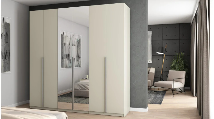 Szafa 240x240 cm kaszmirowy beż lustro – Vantor | eMeblast