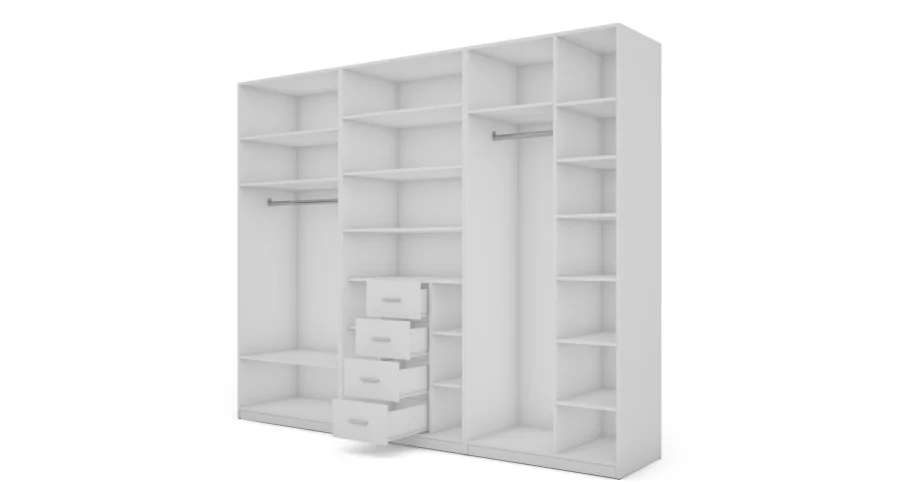 Szafa 282x230 cm biała lustro – Selvaris | eMeblast