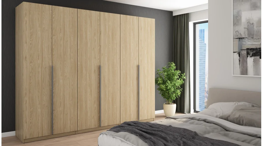 Szafa 282x230 cm dąb olejowany – Selvaris | eMeblast