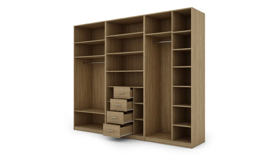 Szafa 282x230 cm dąb olejowany lustro – Selvaris | eMeblast Szafa 282x230 cm dąb olejowany lustro – Selvaris | eMeblast