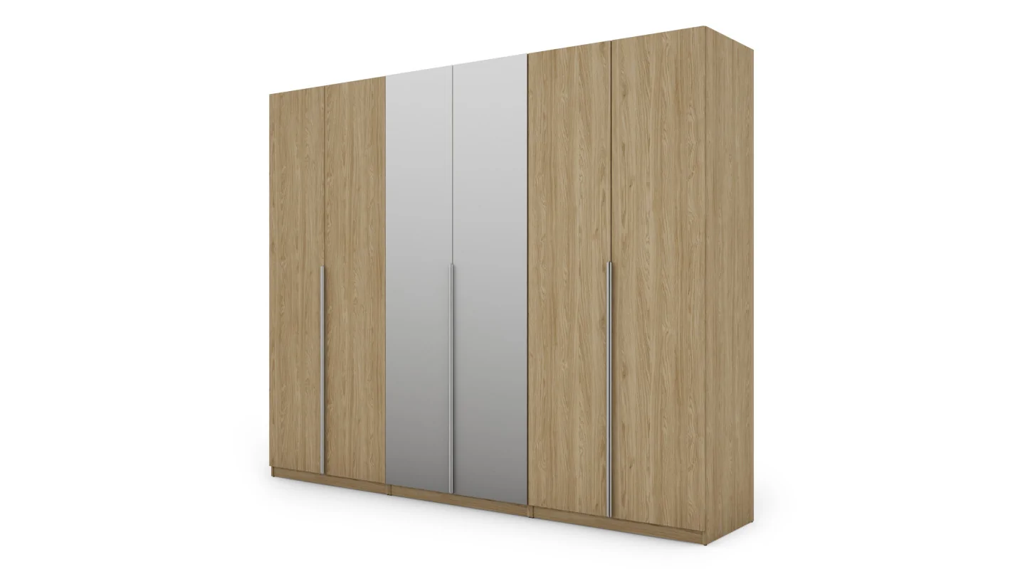 Szafa 282x230 cm dąb olejowany lustro – Selvaris | eMeblast Szafa 282x230 cm dąb olejowany lustro – Selvaris | eMeblast