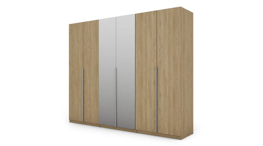 Szafa 282x230 cm dąb olejowany lustro – Selvaris | eMeblast Szafa 282x230 cm dąb olejowany lustro – Selvaris | eMeblast