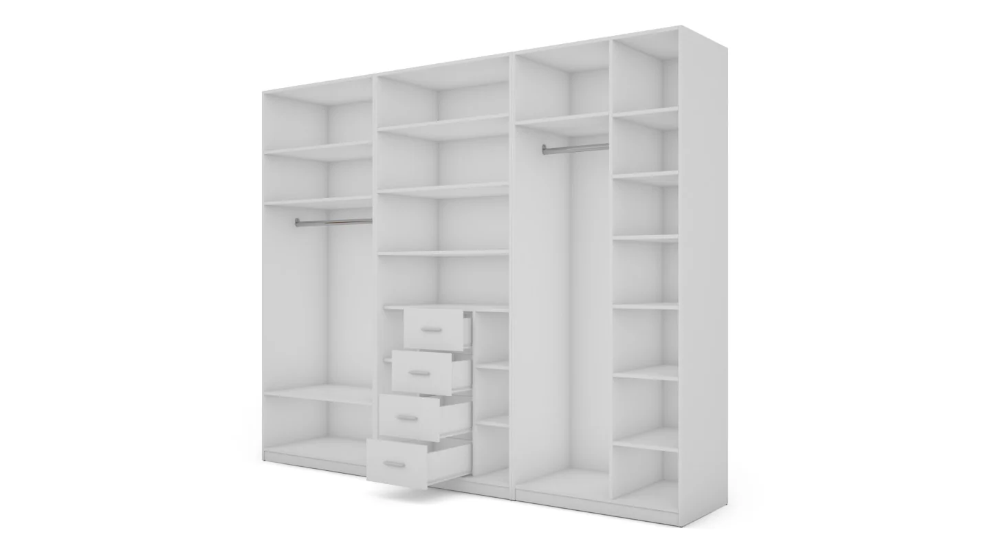 Szafa 282x230 cm biel eukaliptus – Selvaris | eMeblast Szafa 282x230 cm biel eukaliptus – Selvaris | eMeblast