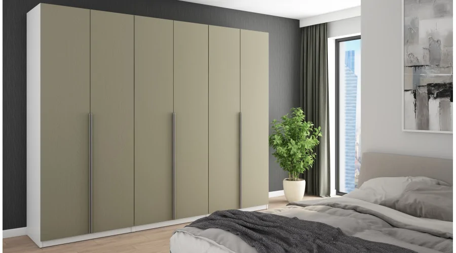 Szafa 282x230 cm biel eukaliptus – Selvaris | eMeblast Szafa 282x230 cm biel eukaliptus – Selvaris | eMeblast