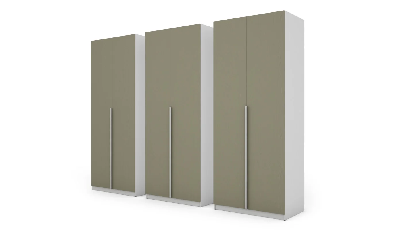 Szafa 282x230 cm biel eukaliptus lustro – Selvaris | eMeblast