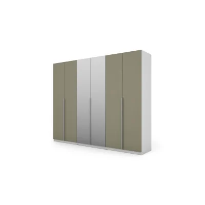 Szafa 282x230 cm biel eukaliptus lustro – Selvaris | eMeblast