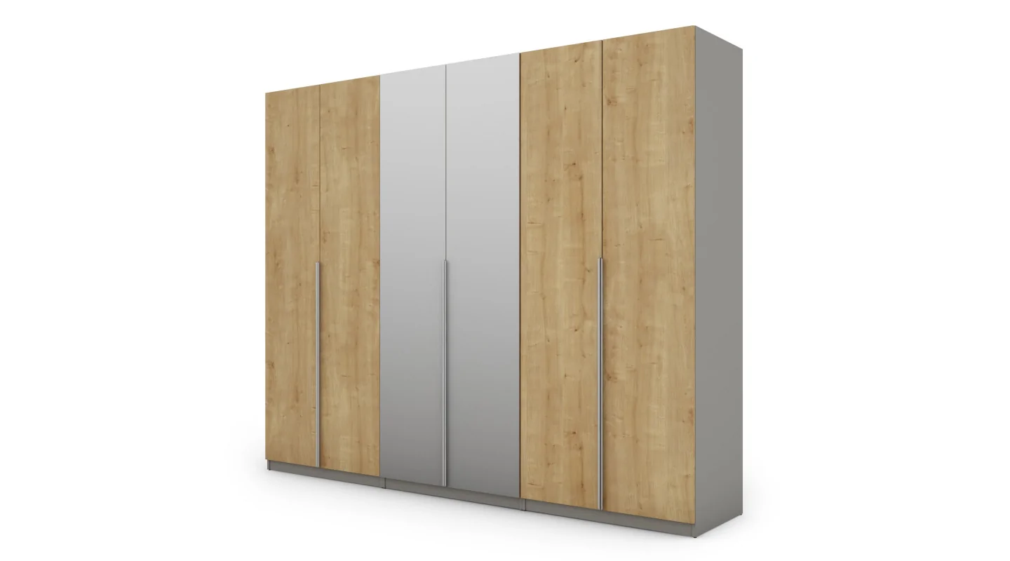 Szafa 282x230 cm szary hamilton lustro – Selvaris | eMeblast Szafa 282x230 cm szary hamilton lustro – Selvaris | eMeblast