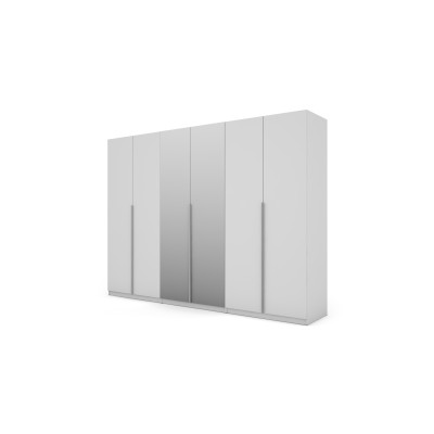 Szafa 300x220 cm z lustrem biała – Modulor