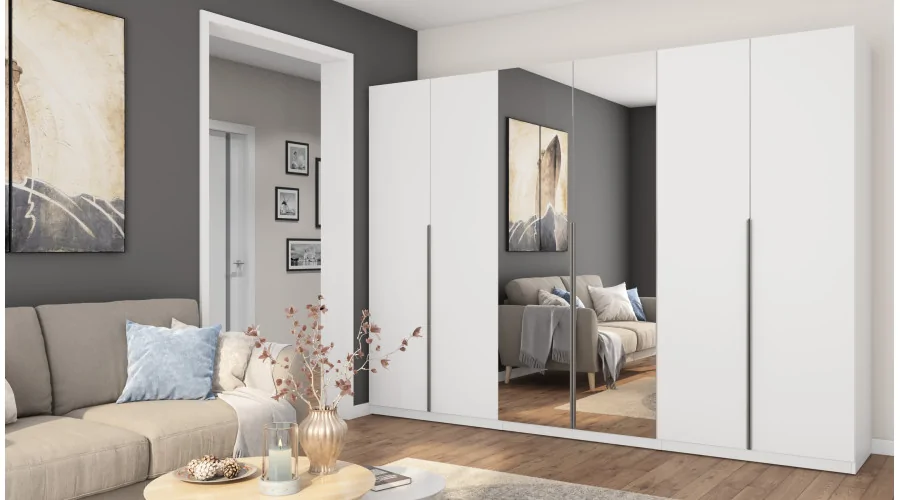 Szafa 300x220 cm biała lustro – Modulor | eMeblast
