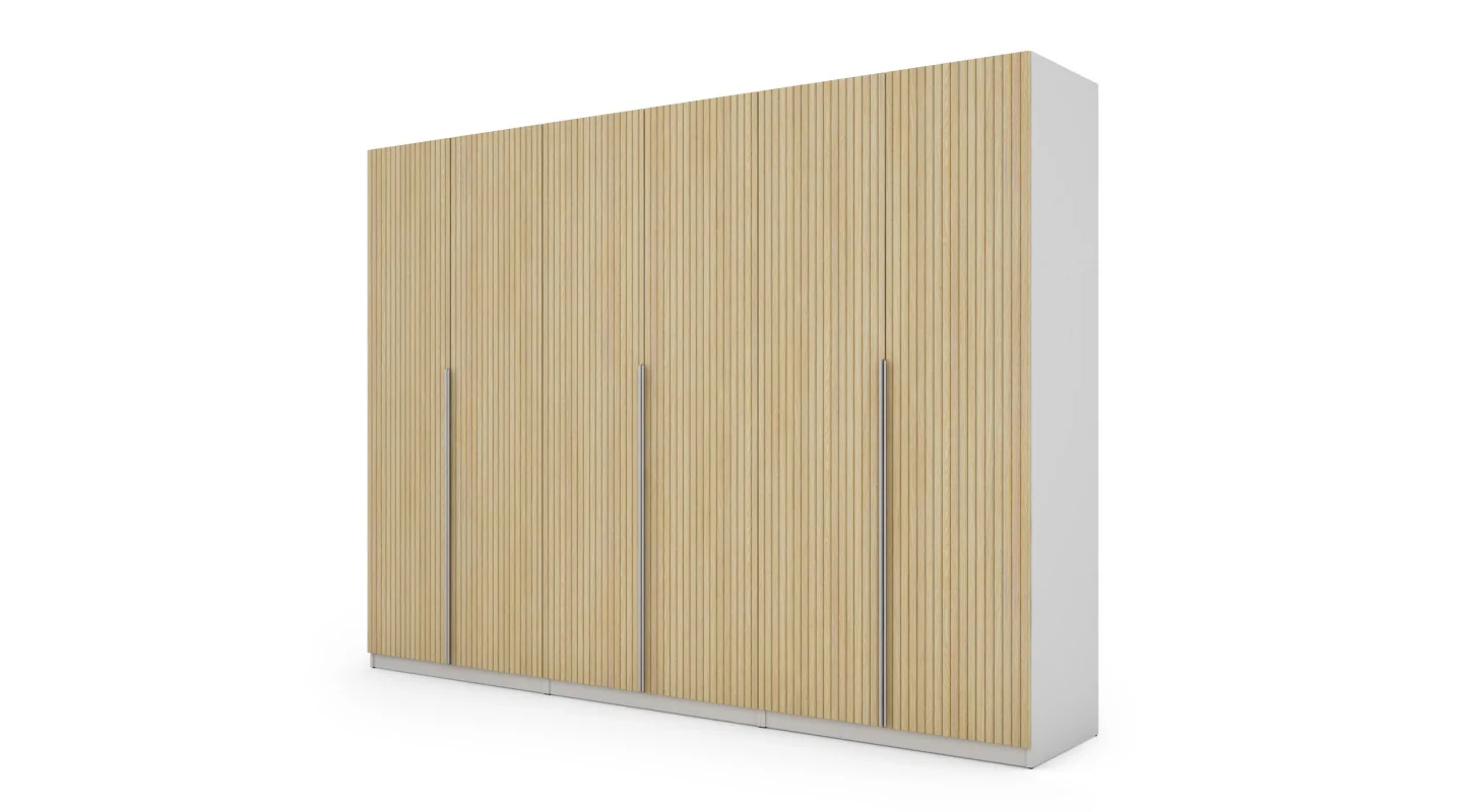Szafa 300x220 cm biel dąb gaja lamele – Modulor | eMeblast