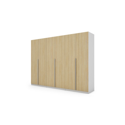 Szafa 300x220 cm biel dąb gaja lamele – Modulor