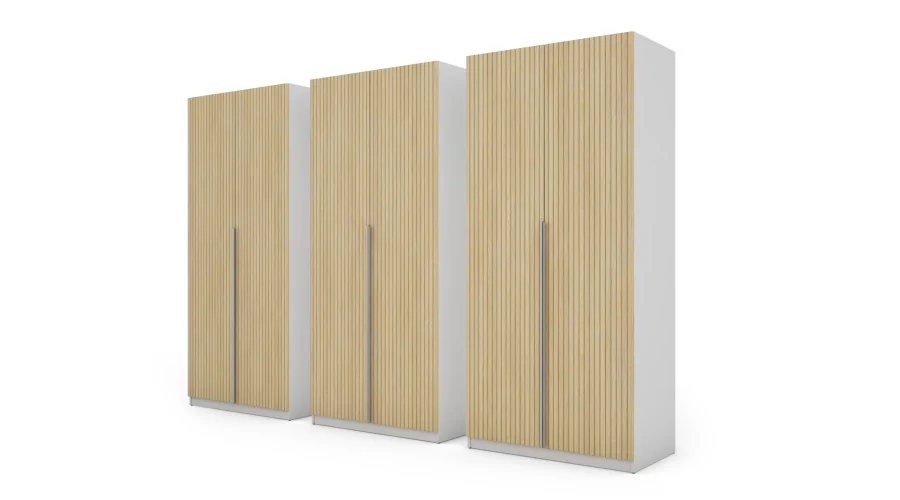 Szafa 300x220 cm biel dąb gaja lamele – Modulor | eMeblast