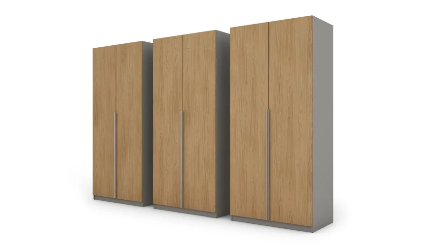 Szafa 300x220 cm szary jasny dąb casella lustro – Modulor | eMeblast