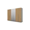 Szafa 300x220 cm z lustrem szary jasny dąb casella – Modulor
