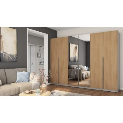 Szafa 300x220 cm szary jasny dąb casella lustro – Modulor | eMeblast