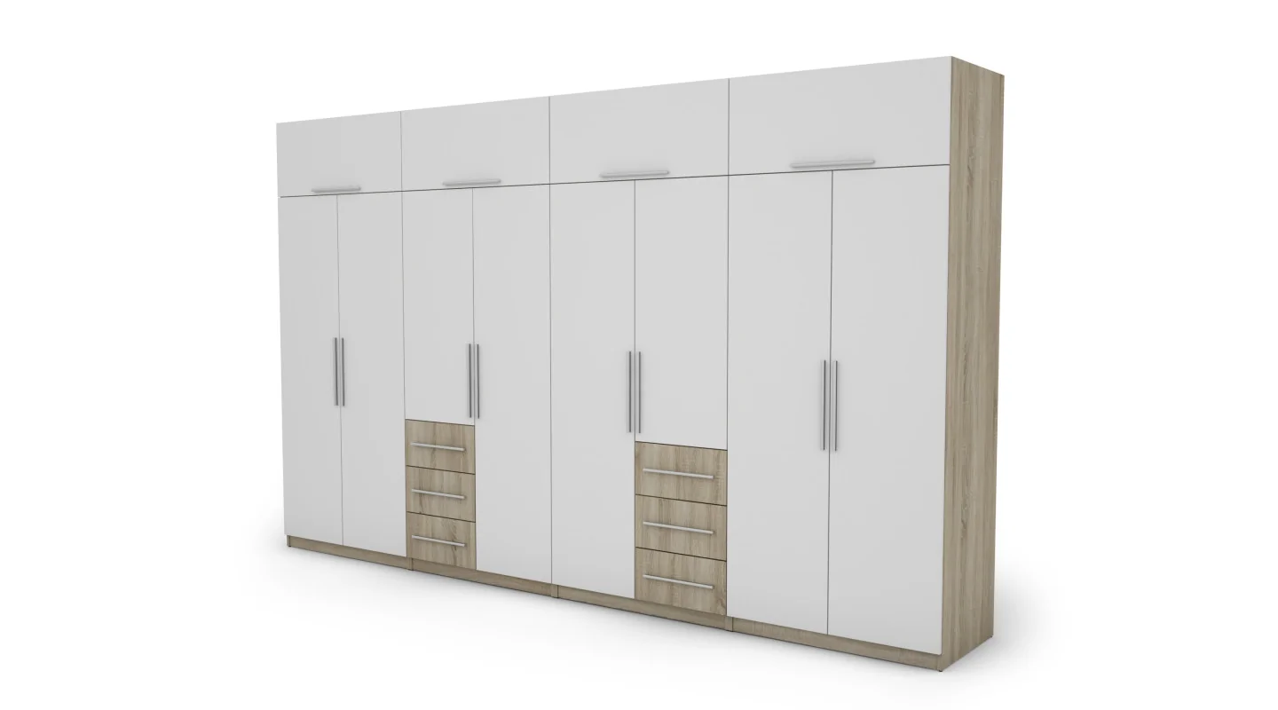 Szafa 360x220 cm sonoma jasna biel – Sorelo | eMeblast