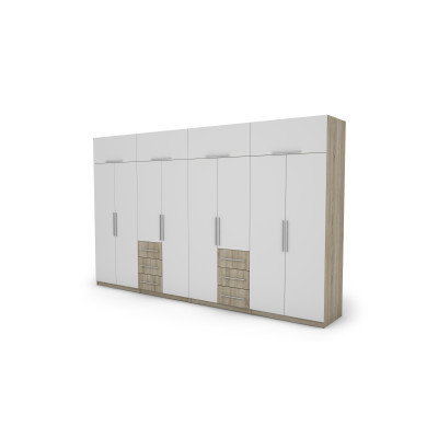 Szafa 360x220 cm sonoma jasna biel – Sorelo
