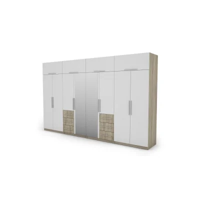 Szafa 360x220 cm sonoma jasna biel lustro – Sorelo | eMeblast