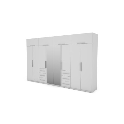 Szafa 360x220 cm z lustrem biel – Sorelo