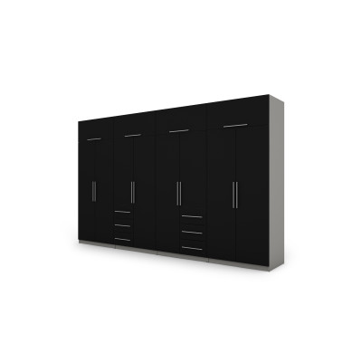 copy of Wardrobe 360/220 - clothes rails, internal shelves, external drawers, cabinets, mirror