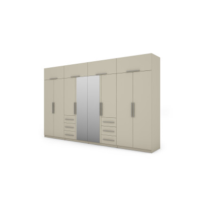 copy of Wardrobe 360/220 - clothes rails, internal shelves, external drawers, cabinets, mirror