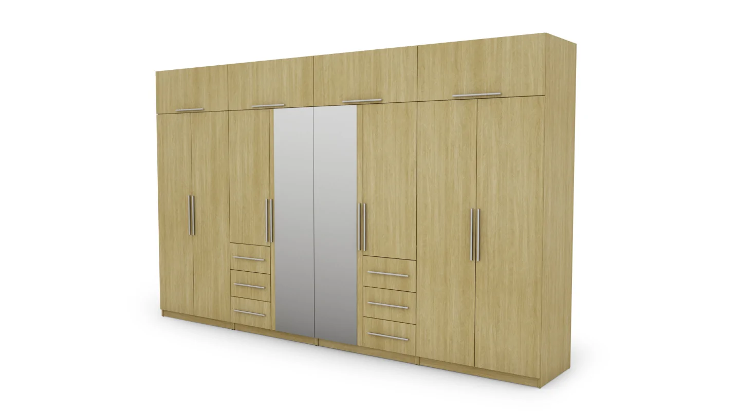 Szafa 360x220 cm jodełka scandi lustro – Sorelo | eMeblast