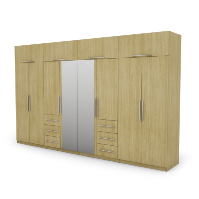 Szafa 360x220 cm z lustrem jodełka scandi – Sorelo