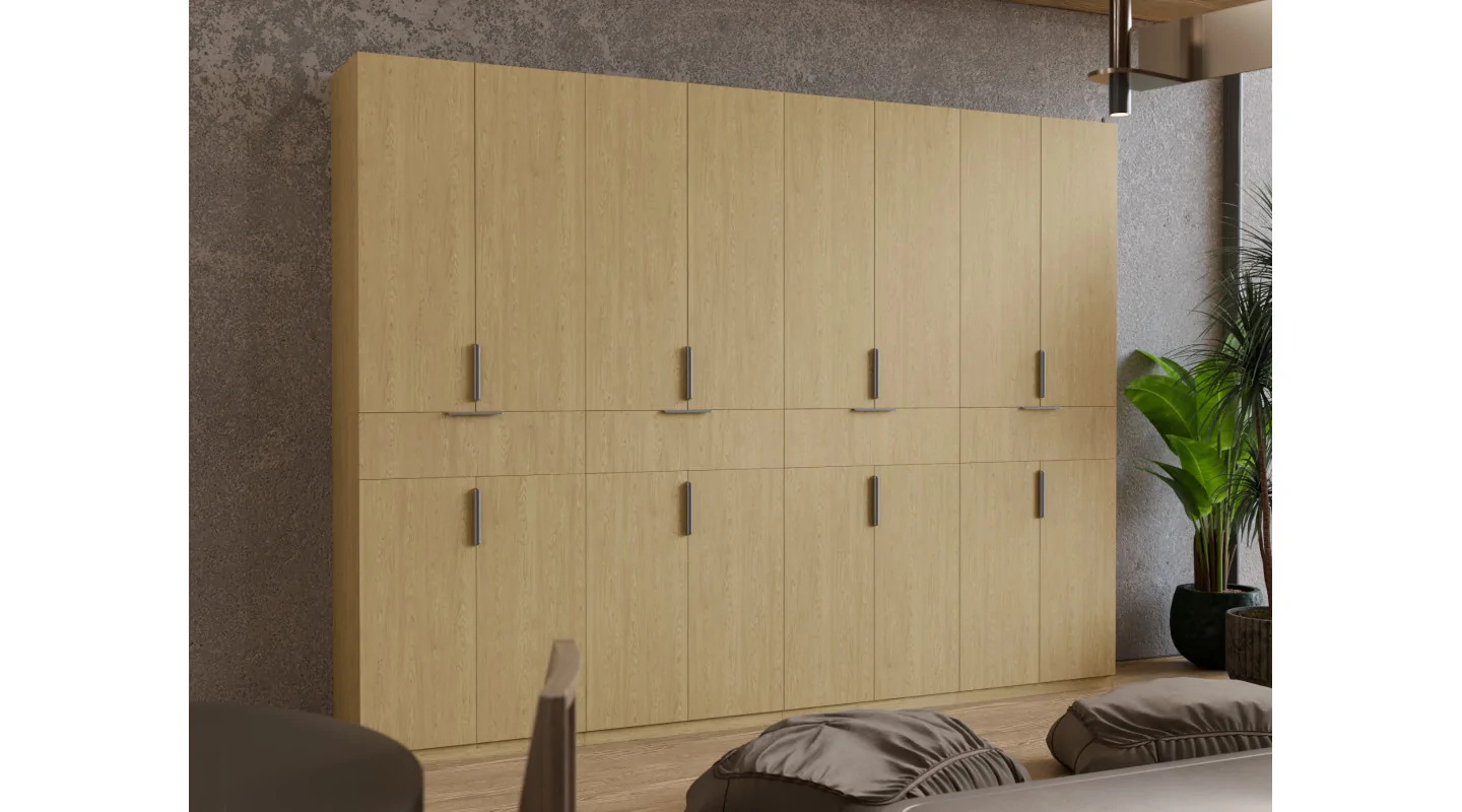Duża nowoczesna szafa 360x240 cm dąb baltic dune – Lenvio | eMeblast