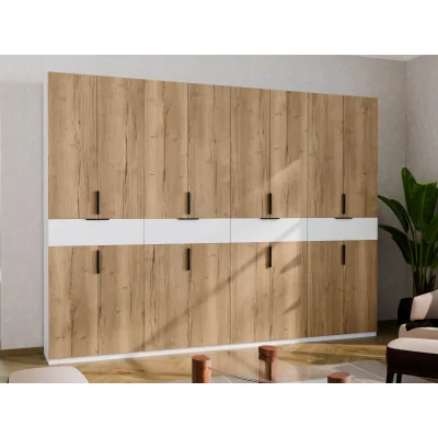 Duża nowoczesna szafa 360x240 cm biel dąb halifax – Lenvio | eMeblast