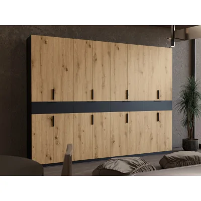 Duża nowoczesna szafa 360x240 cm czarny dąb hamilton – Lenvio | eMeblast