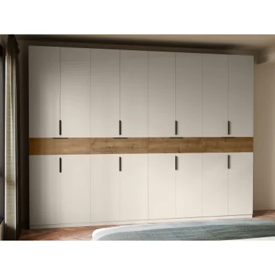 Duża nowoczesna szafa 360x240 cm kaszmirowy beż dąb carpenter whisky – Lenvio | eMeblast
