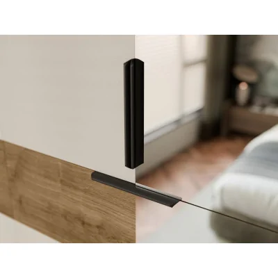 Duża nowoczesna szafa 360x240 cm kaszmirowy beż dąb carpenter whisky – Lenvio | eMeblast