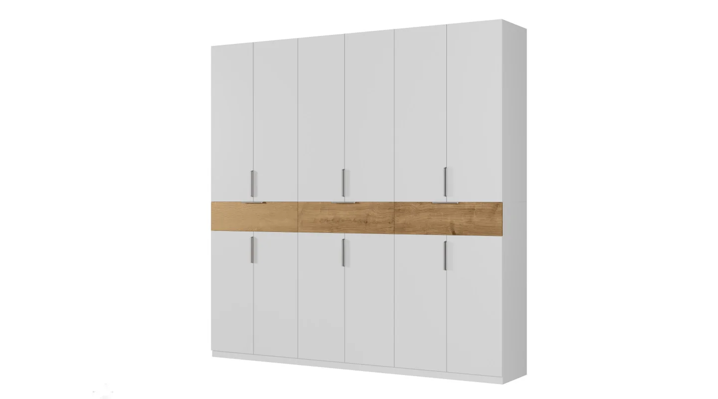 Nowoczesna szafa 270x240 cm biel dąb carpenter whisky – Arvion | eMeblast Nowoczesna szafa 270x240 cm biel dąb carpenter whisky – Arvion | eMeblast